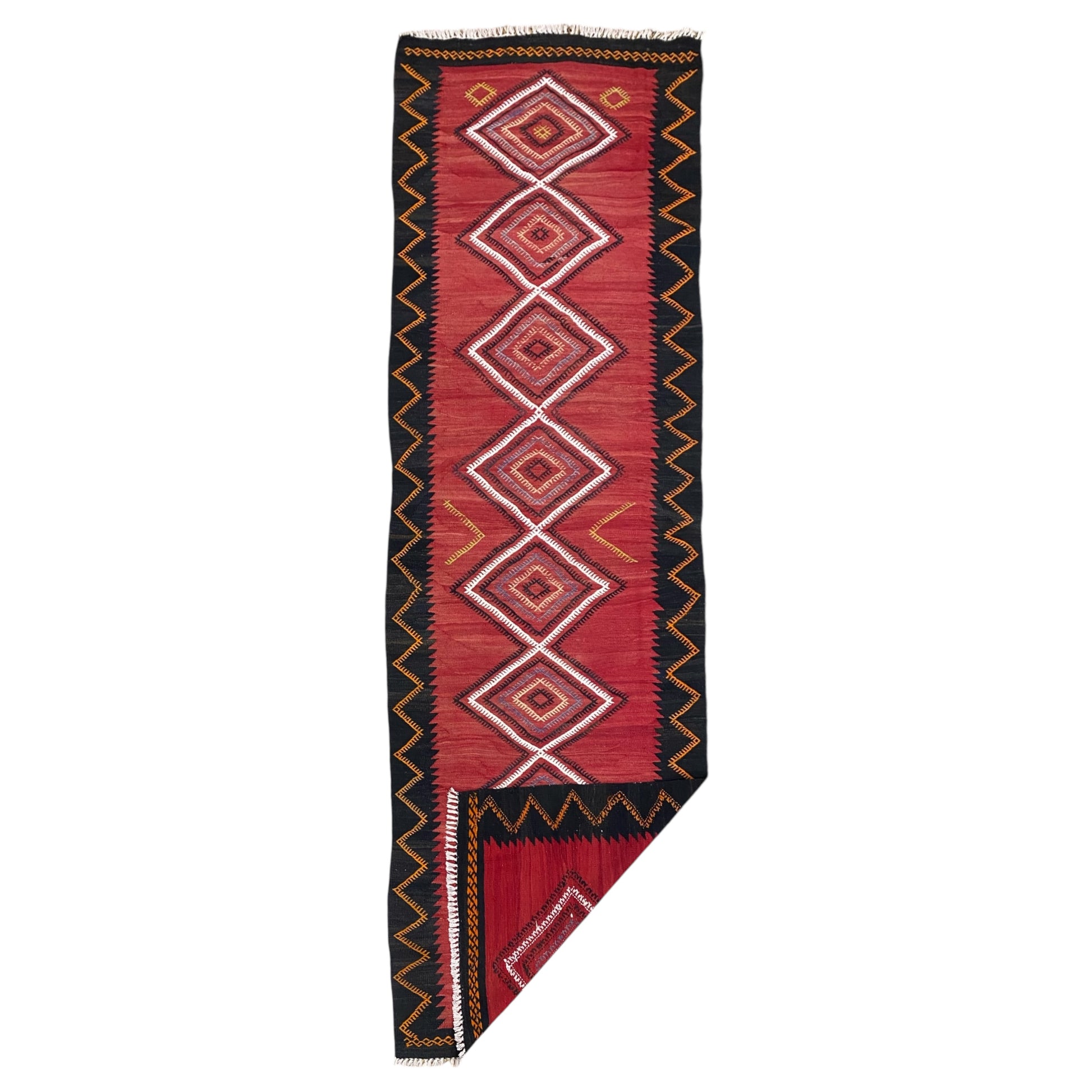 Cappadocia Red Black Kilim Runner Rug