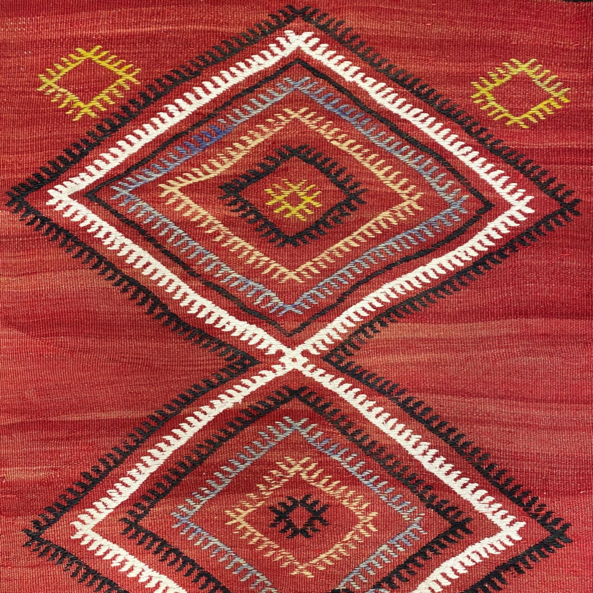 Cappadocia Red Black Kilim Runner Rug - Kilim Art Gallery