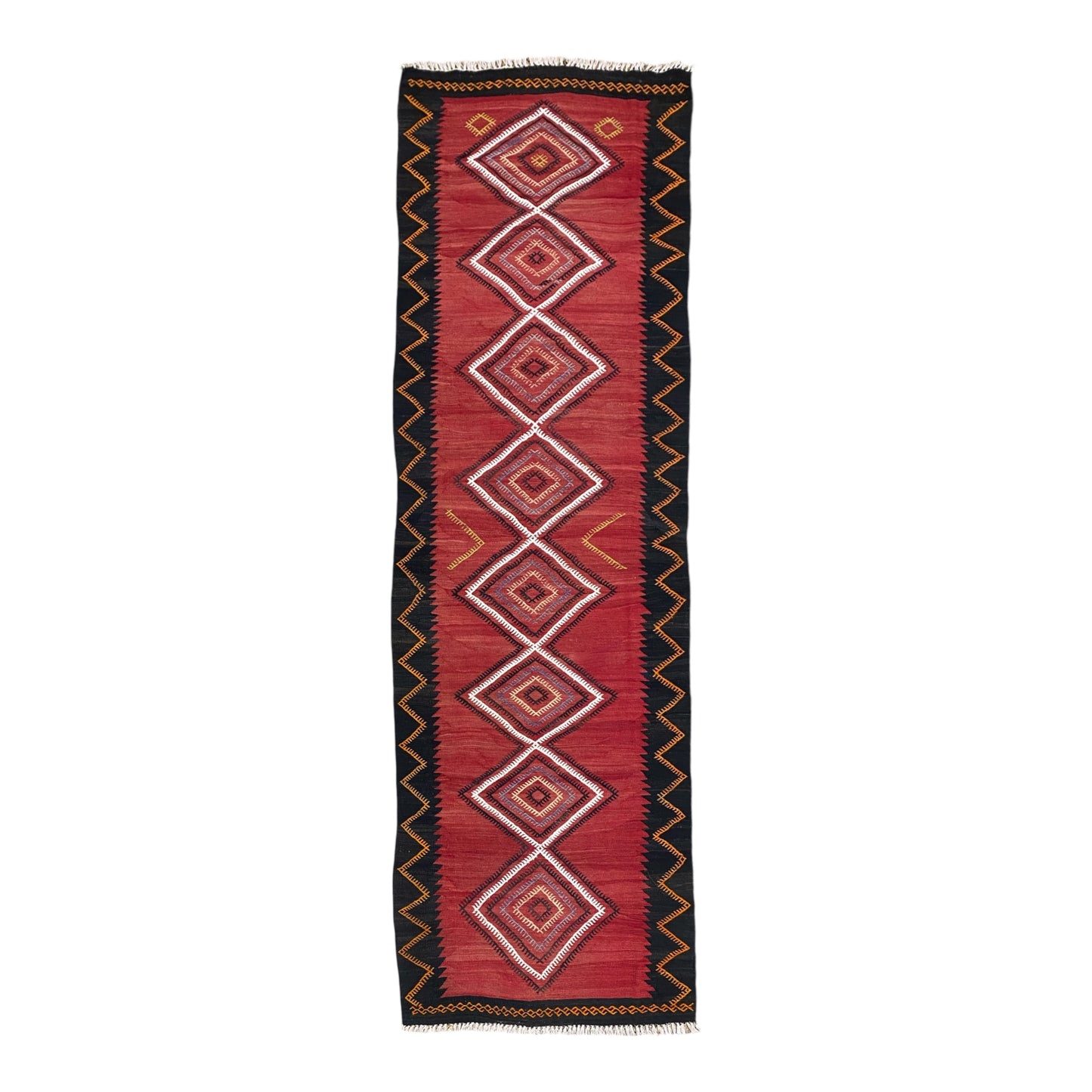 Cappadocia Red Black Kilim Runner Rug