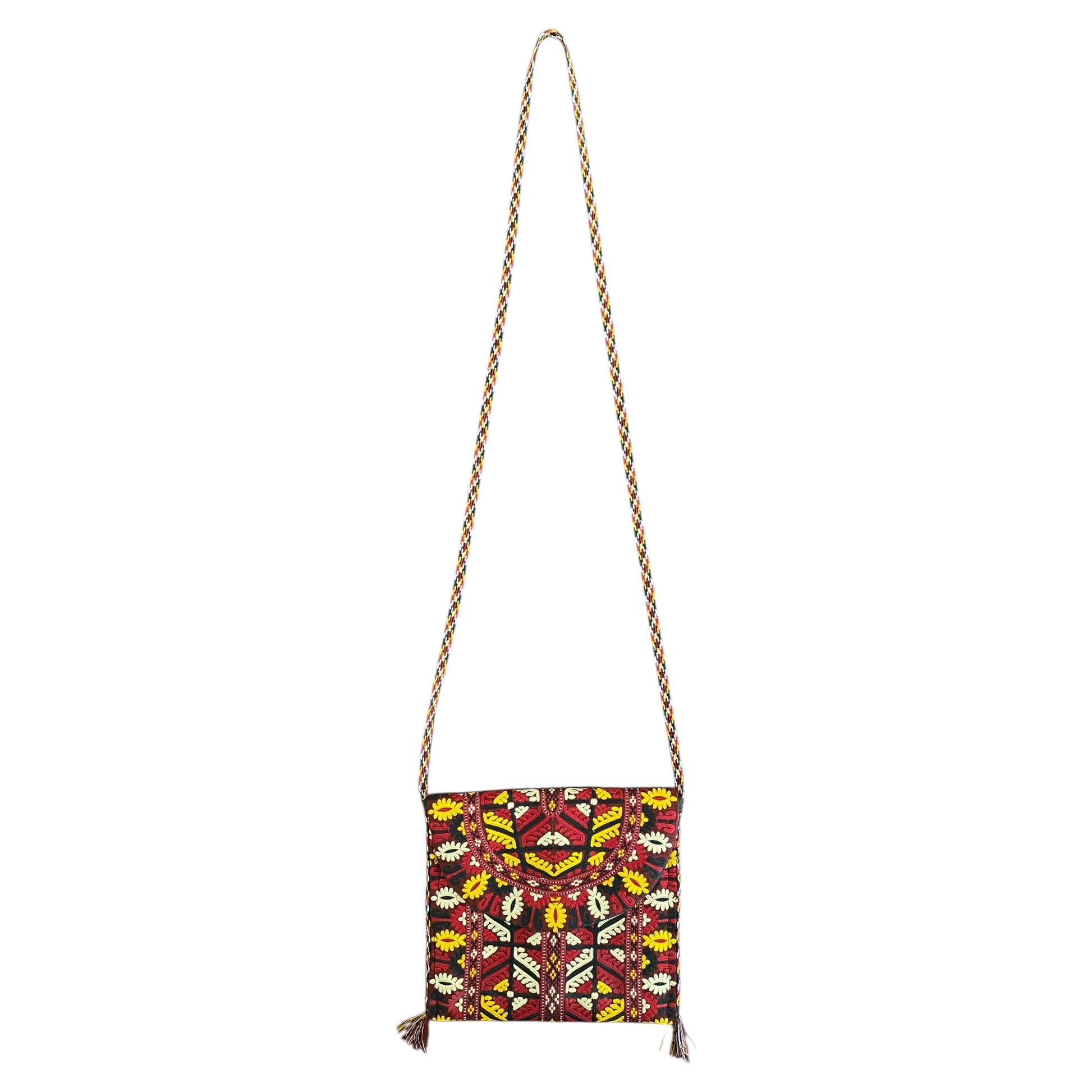 Central Asian Embroidered Colorful Ethnic Sling Bag - Kilim Art Gallery