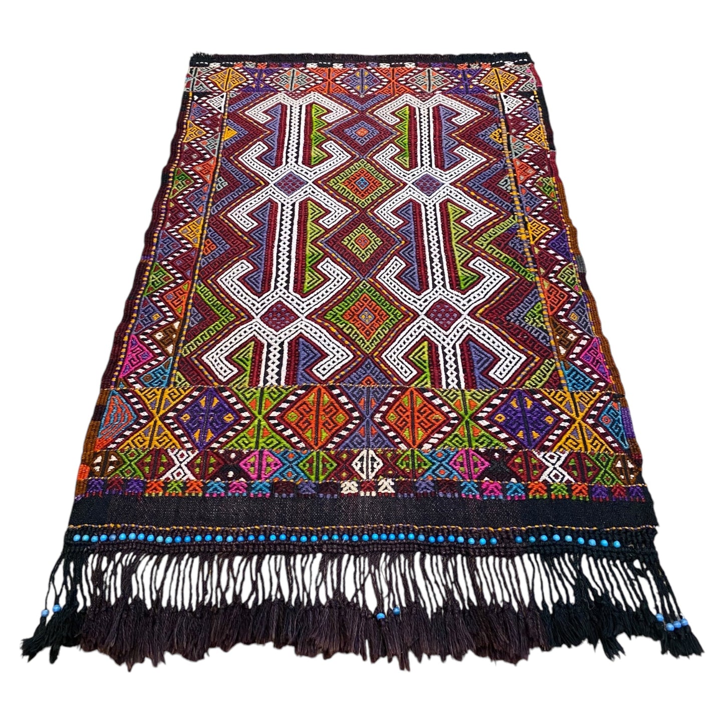 Collectable Nomadic Dowry Cicim Jijim Kilim Rug - Kilim Art Gallery