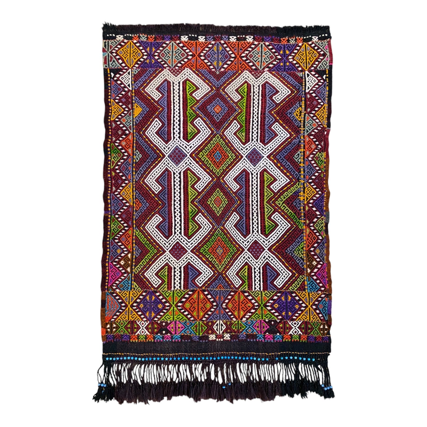 Collectable Nomadic Dowry Cicim Jijim Kilim Rug - Kilim Art Gallery