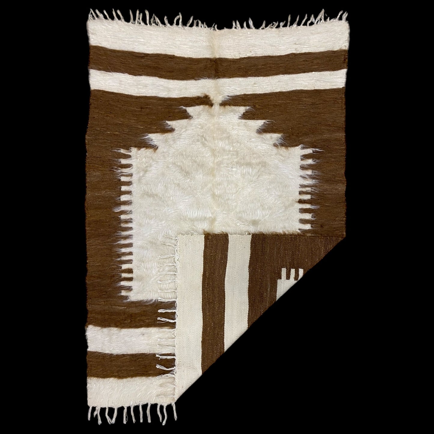 Collectable Small Angora lint made Mohair Siirt Blanket Prayer Kilim Rug - Kilim Art Gallery