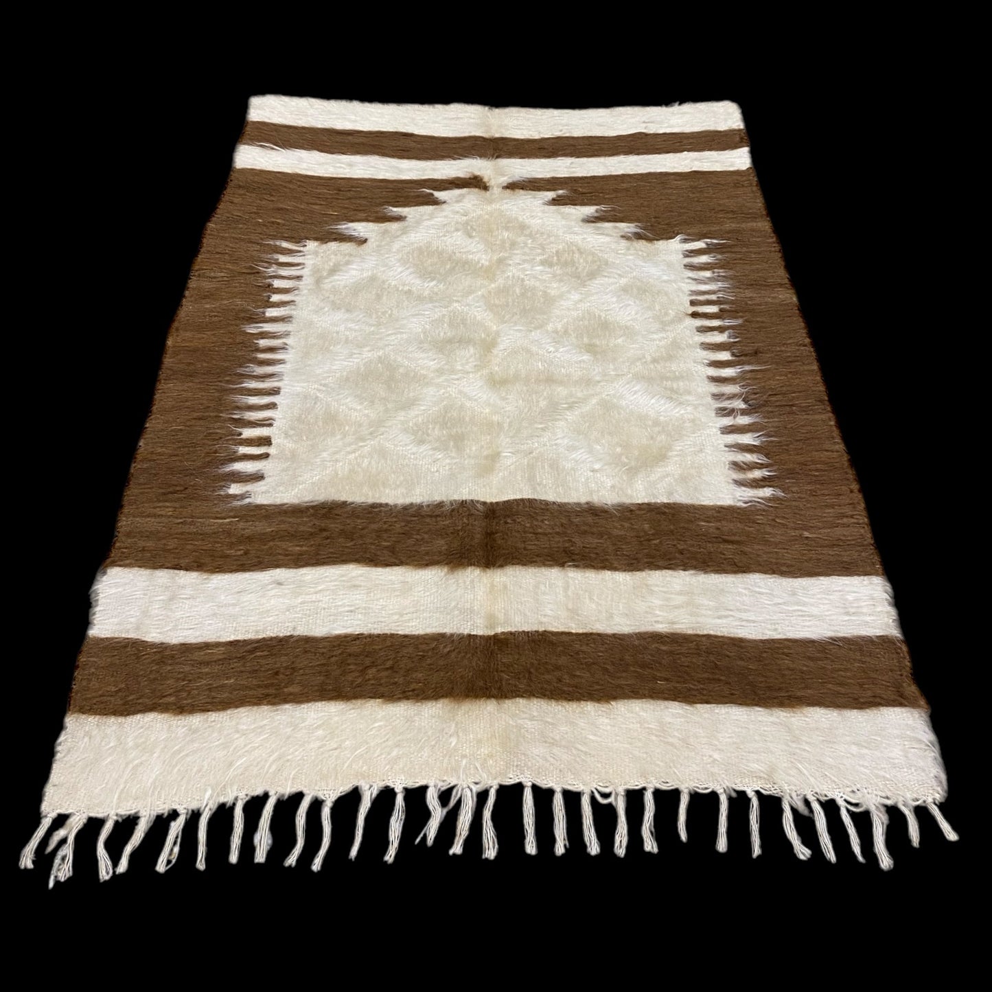 Collectable Small Angora lint made Mohair Siirt Blanket Prayer Kilim Rug - Kilim Art Gallery