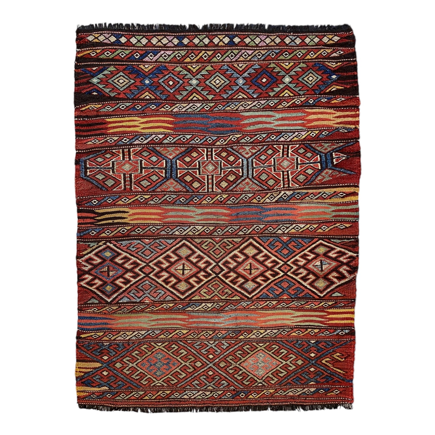 Collectable Tribal Nomadic Soumak Kilim Rug - Kilim Art Gallery
