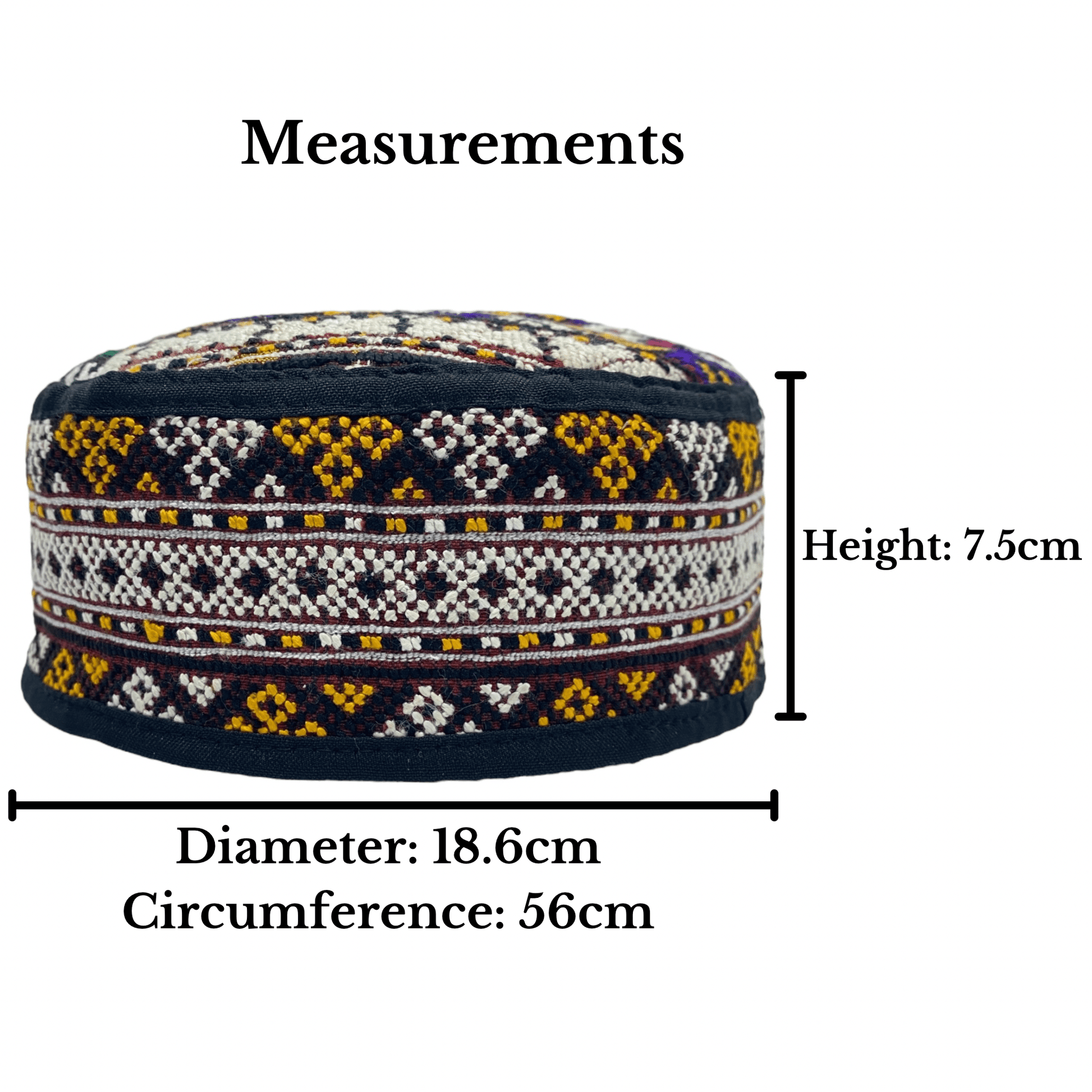 Colorful Bohemian Embroidered Hat - Kilim Art Gallery