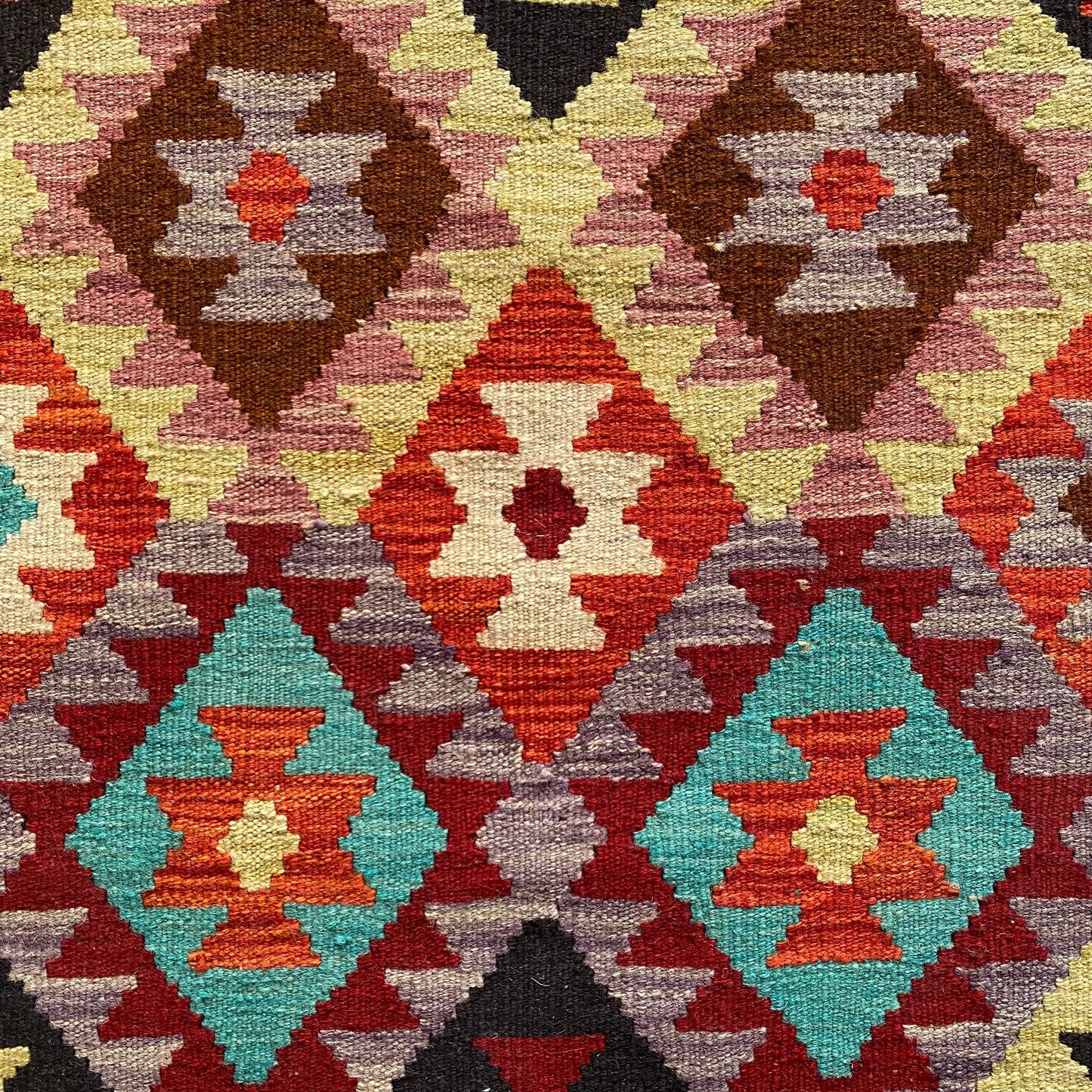 Colorful Bohemian Geometric Aztec Design Kilim Hallway Runner Rug Kitchen Runner - Kilim Art Gallery
