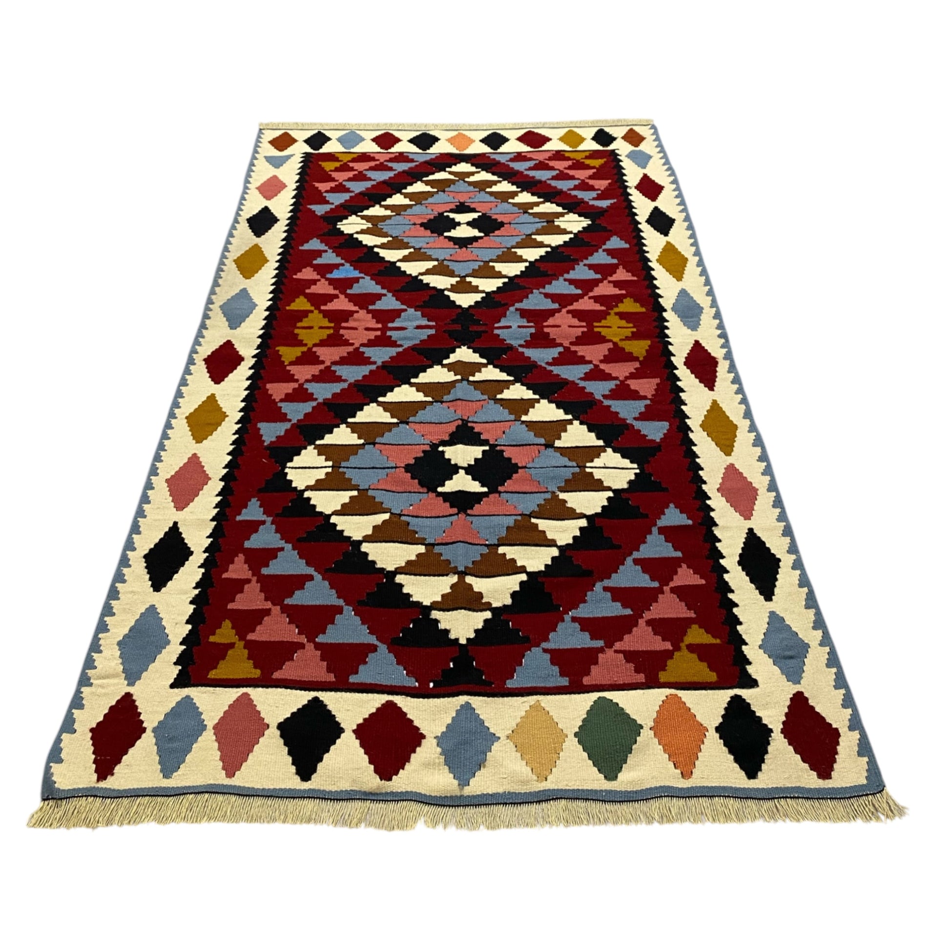 Colorful Geometric Design Turkish Kilim Rug - Kilim Art Gallery