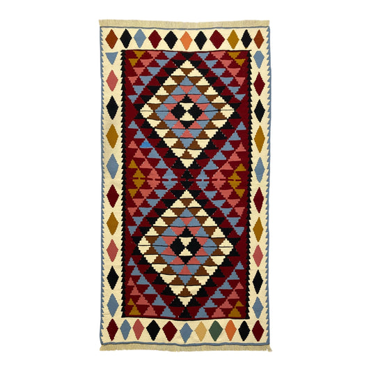 Colorful Geometric Design Turkish Kilim Rug - Kilim Art Gallery