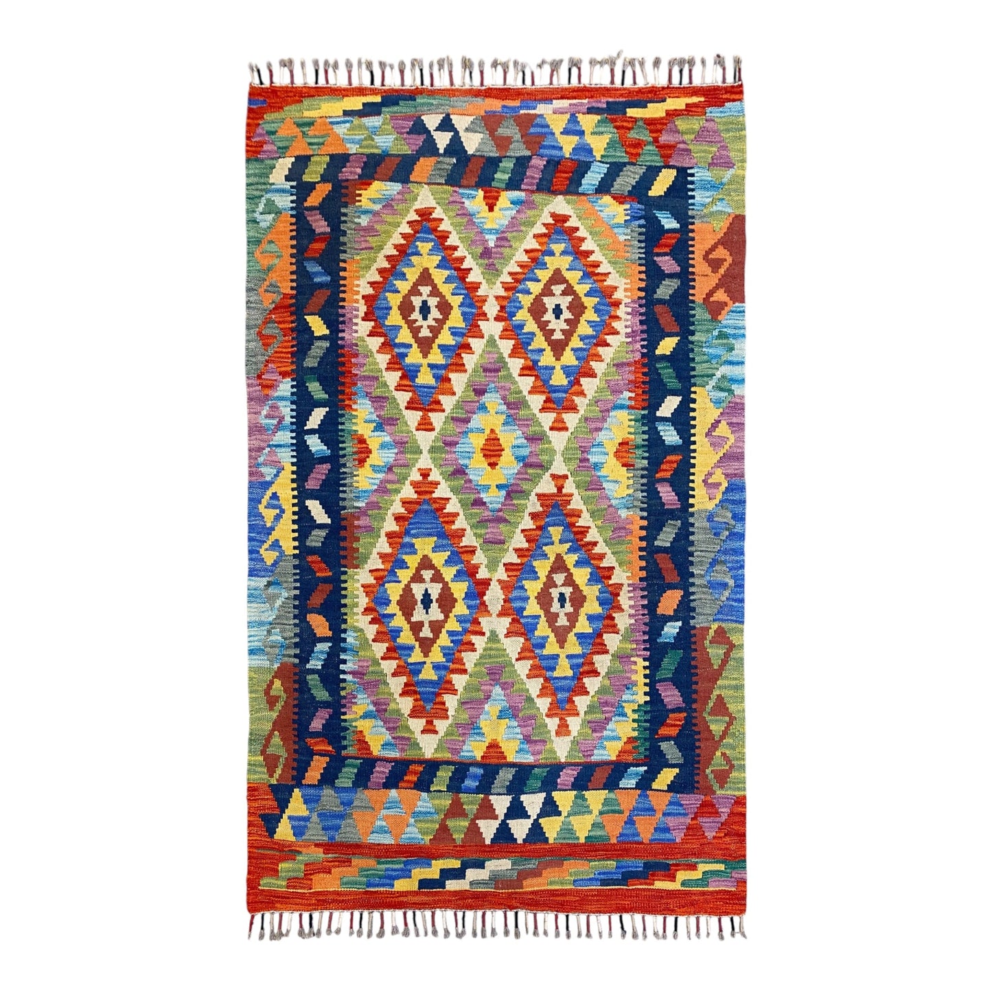 Colorful Geometric Tribal Kilim Rug - Kilim Art Gallery
