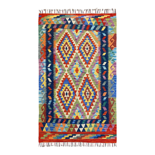 Colorful Geometric Tribal Kilim Rug - Kilim Art Gallery