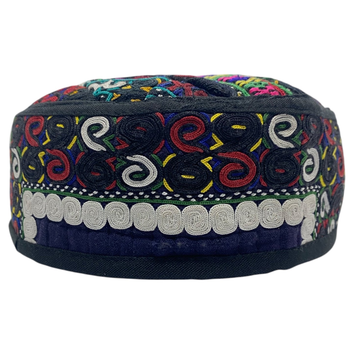 Colorful Pink Tribal Embroidered Hat - Kilim Art Gallery