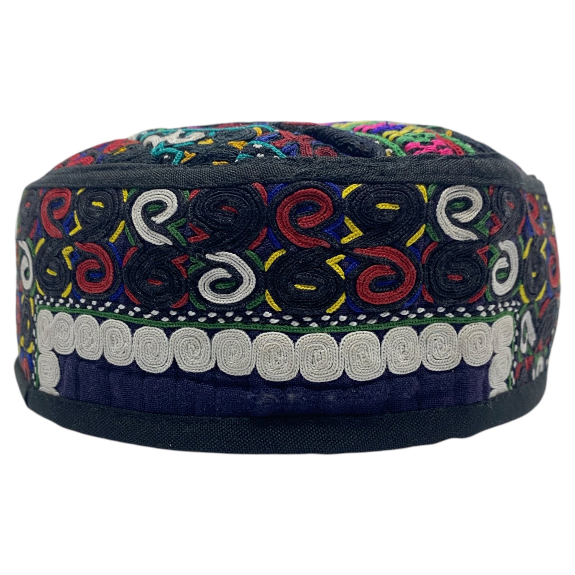 Colorful Pink Tribal Embroidered Hat - Kilim Art Gallery