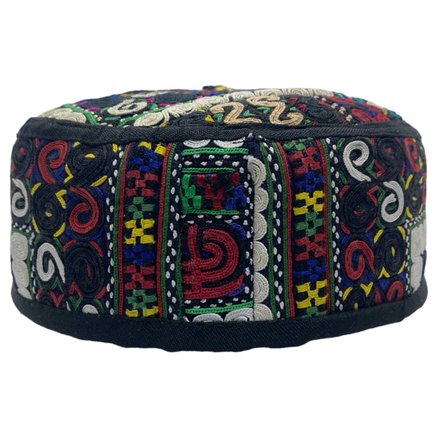 Colorful Pink Tribal Embroidered Hat - Kilim Art Gallery