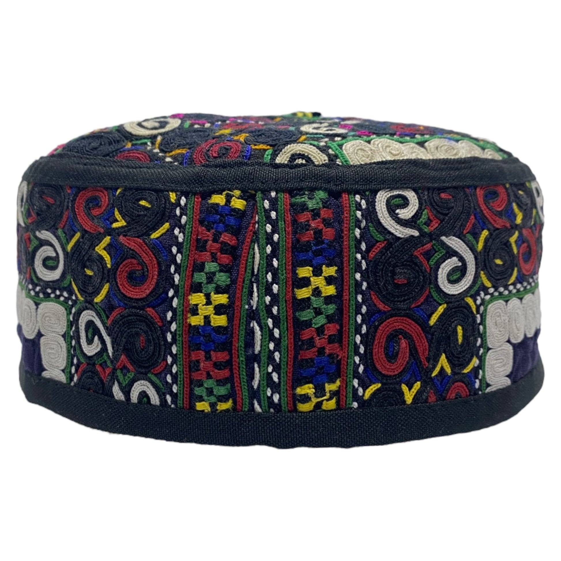 Colorful Pink Tribal Embroidered Hat - Kilim Art Gallery