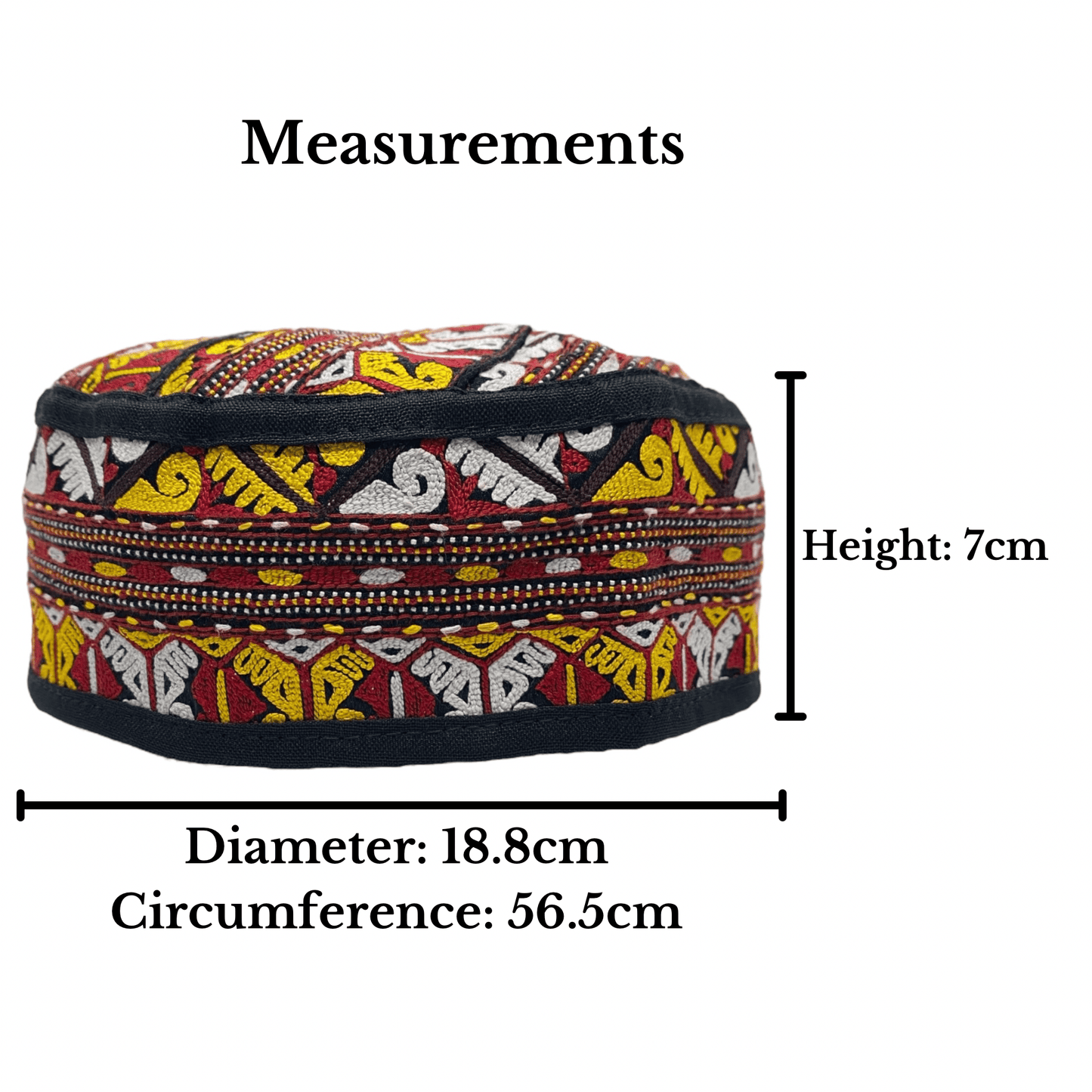 Colorful Red Yellow White Hat - Kilim Art Gallery