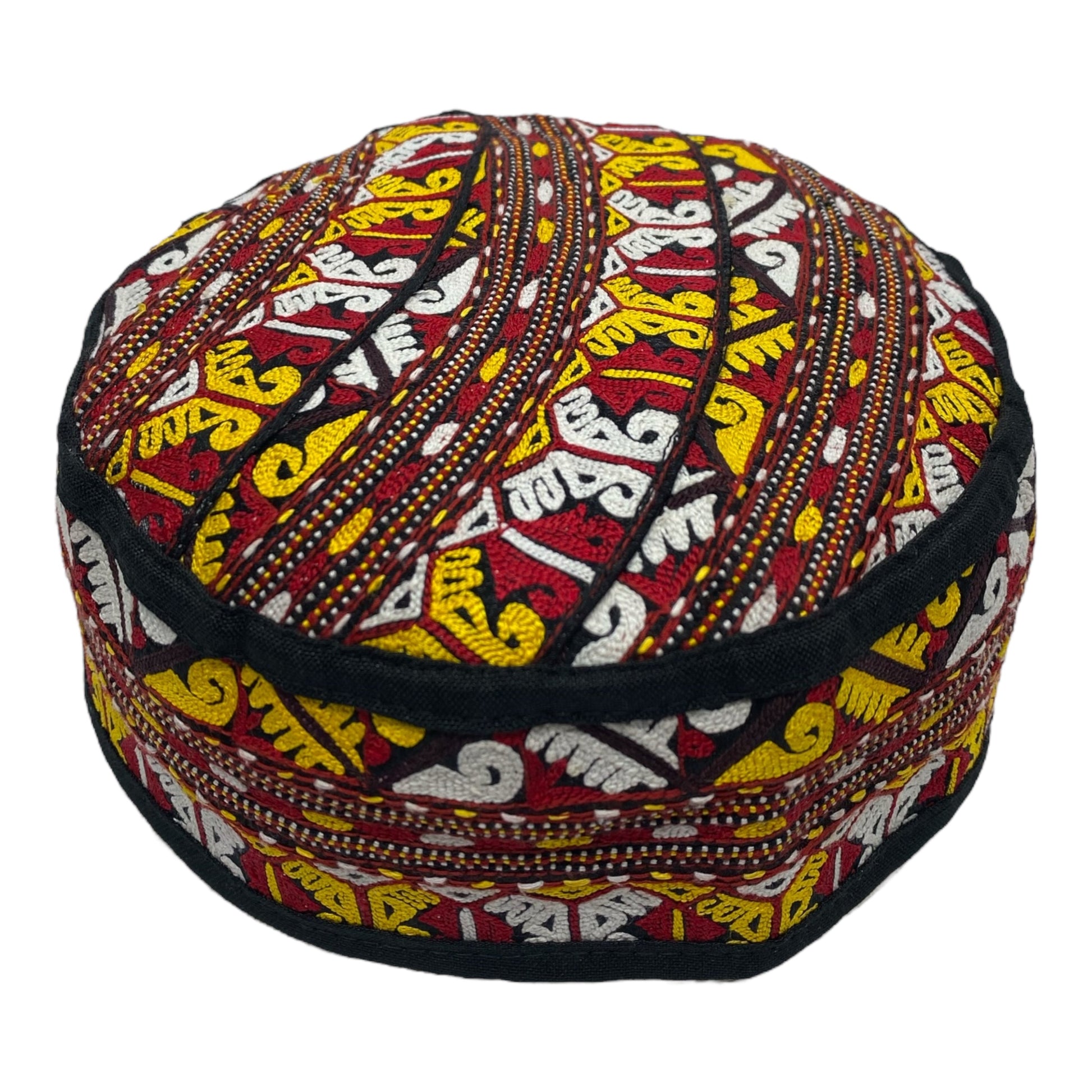 Colorful Red Yellow White Hat - Kilim Art Gallery