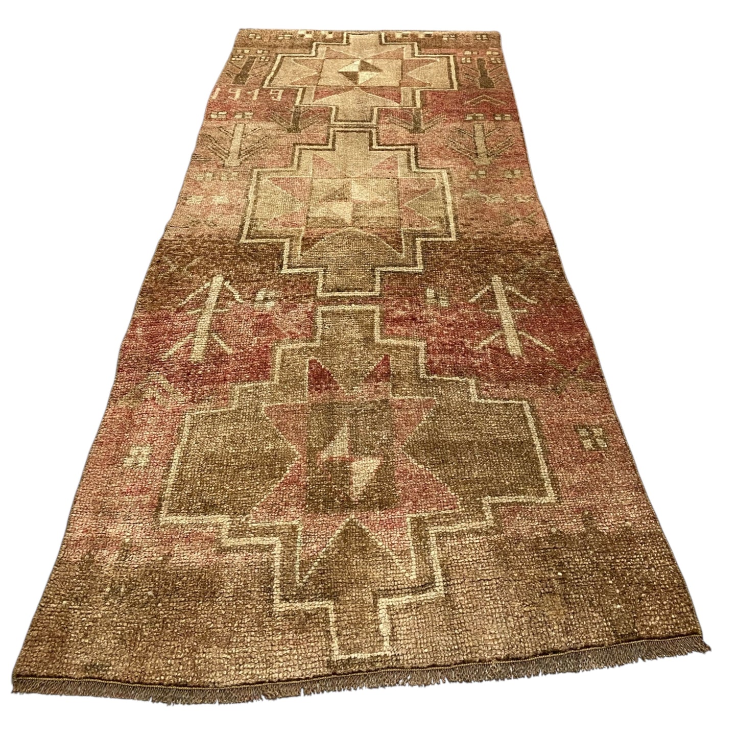 Dated Faded Muted Turkish Kars Runner Rug - Kilim Art Gallery
