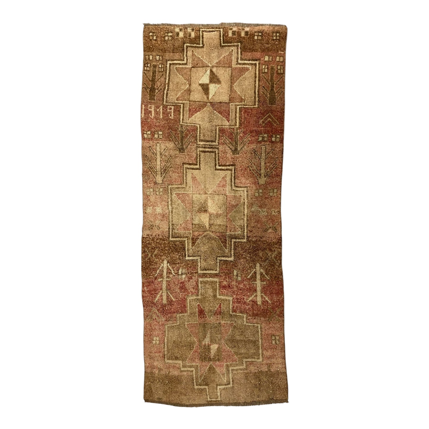 Dated Faded Muted Turkish Kars Runner Rug - Kilim Art Gallery