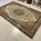 DECORATIVE VINTAGE DISTRESSED TURKISH OUSHAK AREA RUG - Kilim Art Gallery