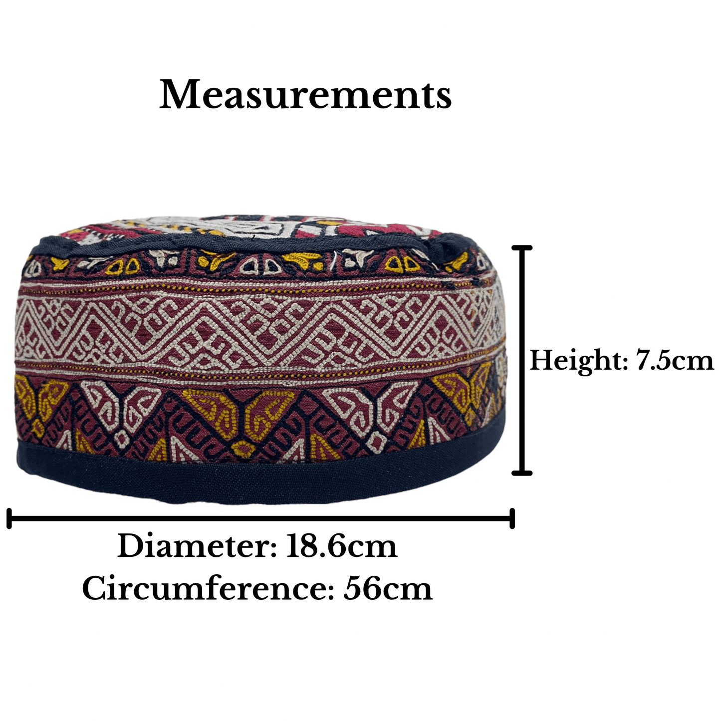 Embroidered Tribal Boho Hat - Kilim Art Gallery