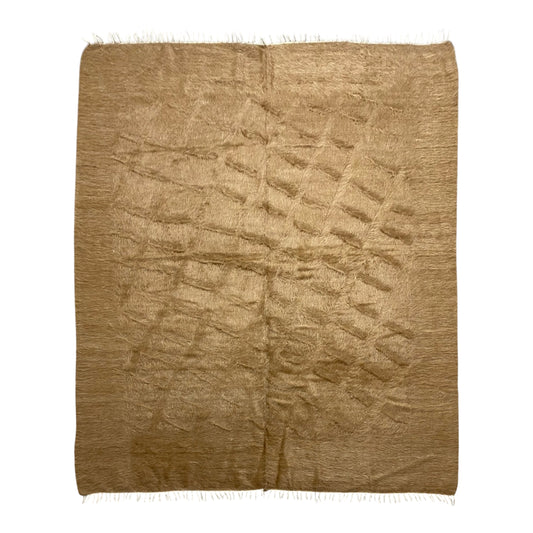 Extra Large Brown Angora Mohair Siirt Blanket Kilim Rug - Kilim Art Gallery