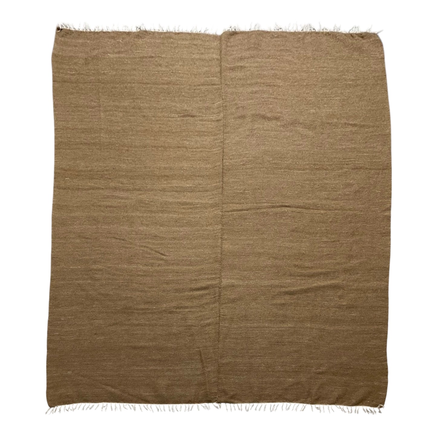 Extra Large Brown Angora Mohair Siirt Blanket Kilim Rug - Kilim Art Gallery