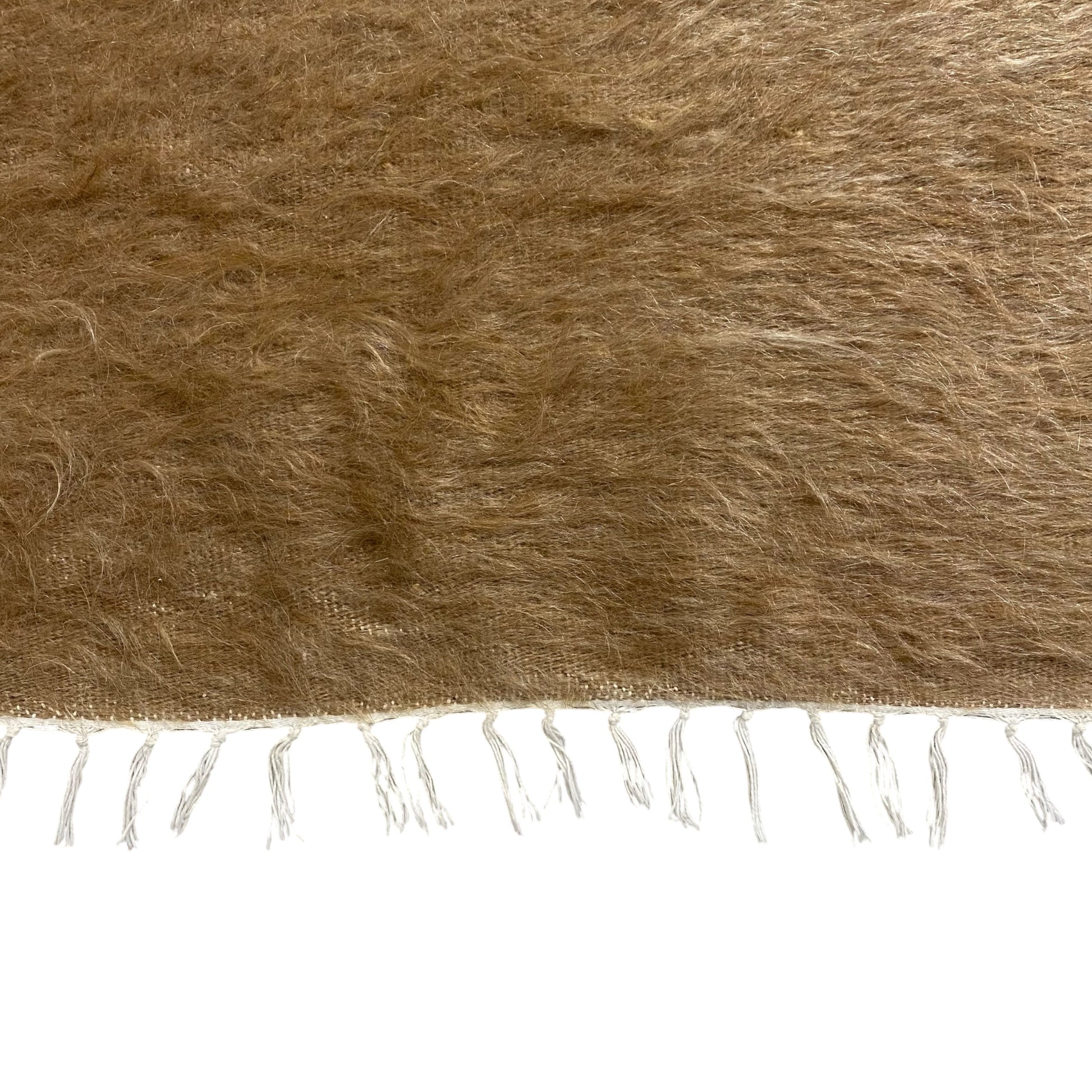 Extra Large Brown Angora Mohair Siirt Blanket Kilim Rug - Kilim Art Gallery