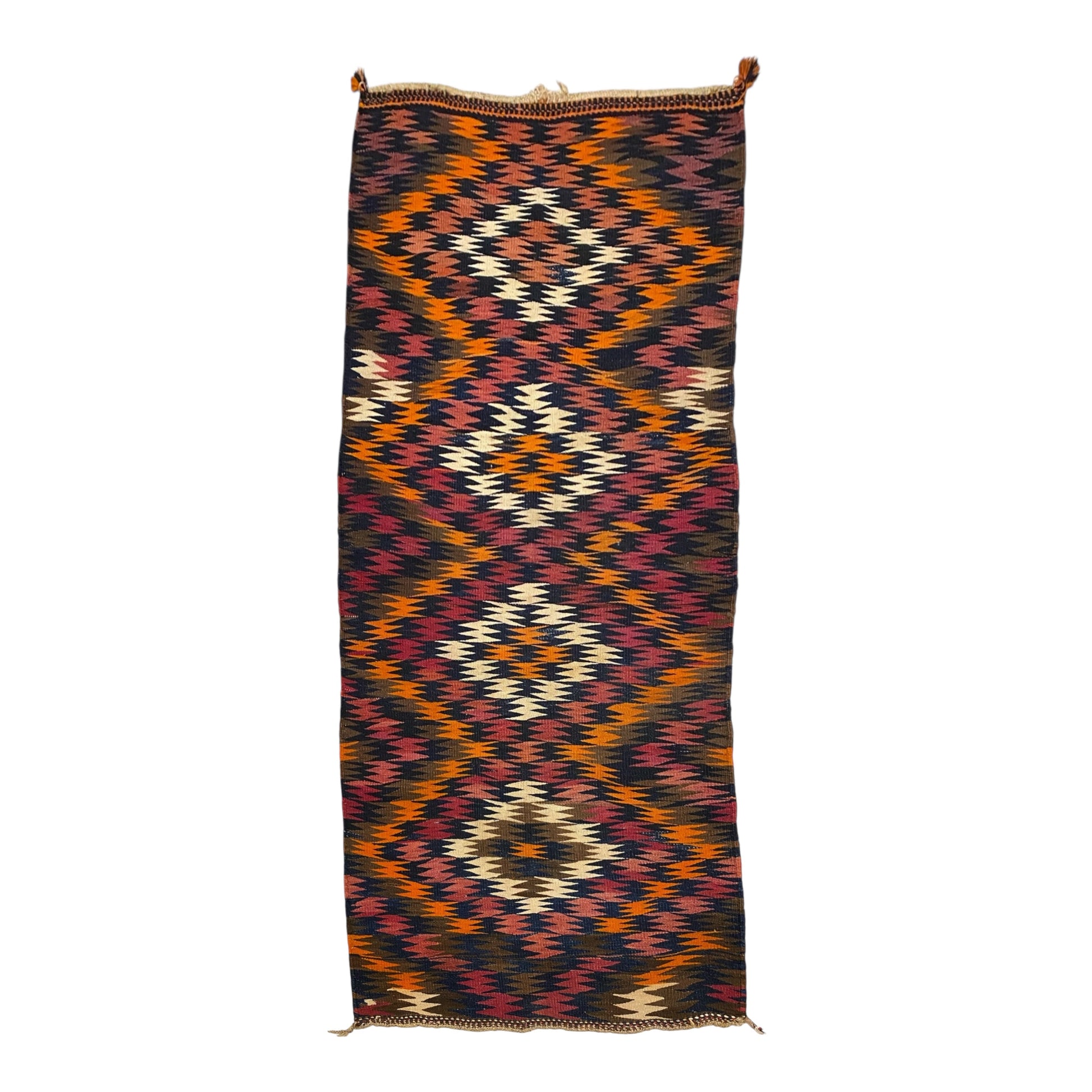 Eye Dazzler Kurdish Veramin Kilim Runner Rug - Kilim Art Gallery