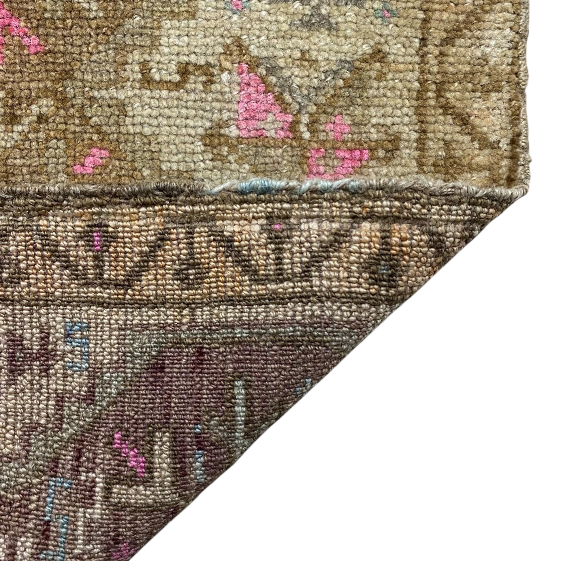Faded Muted Pastel Small Tribal Carpet Rug Doormat - Kilim Art Gallery