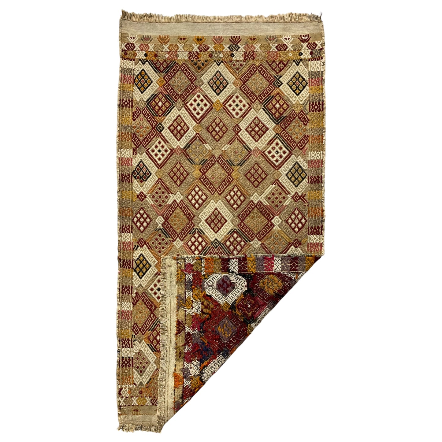 Finest Hand Woven and Embroidered Turkish Cicim Kilim Rug - Kilim Art Gallery