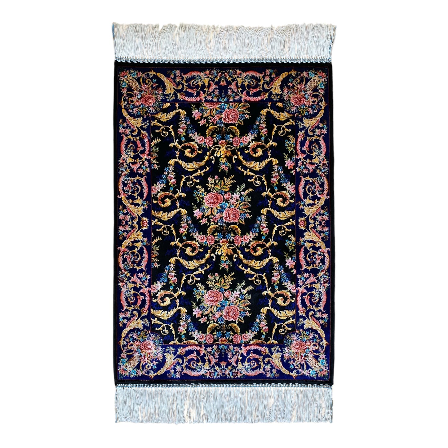 Floral Modal Silk Rug - Kilim Art Gallery