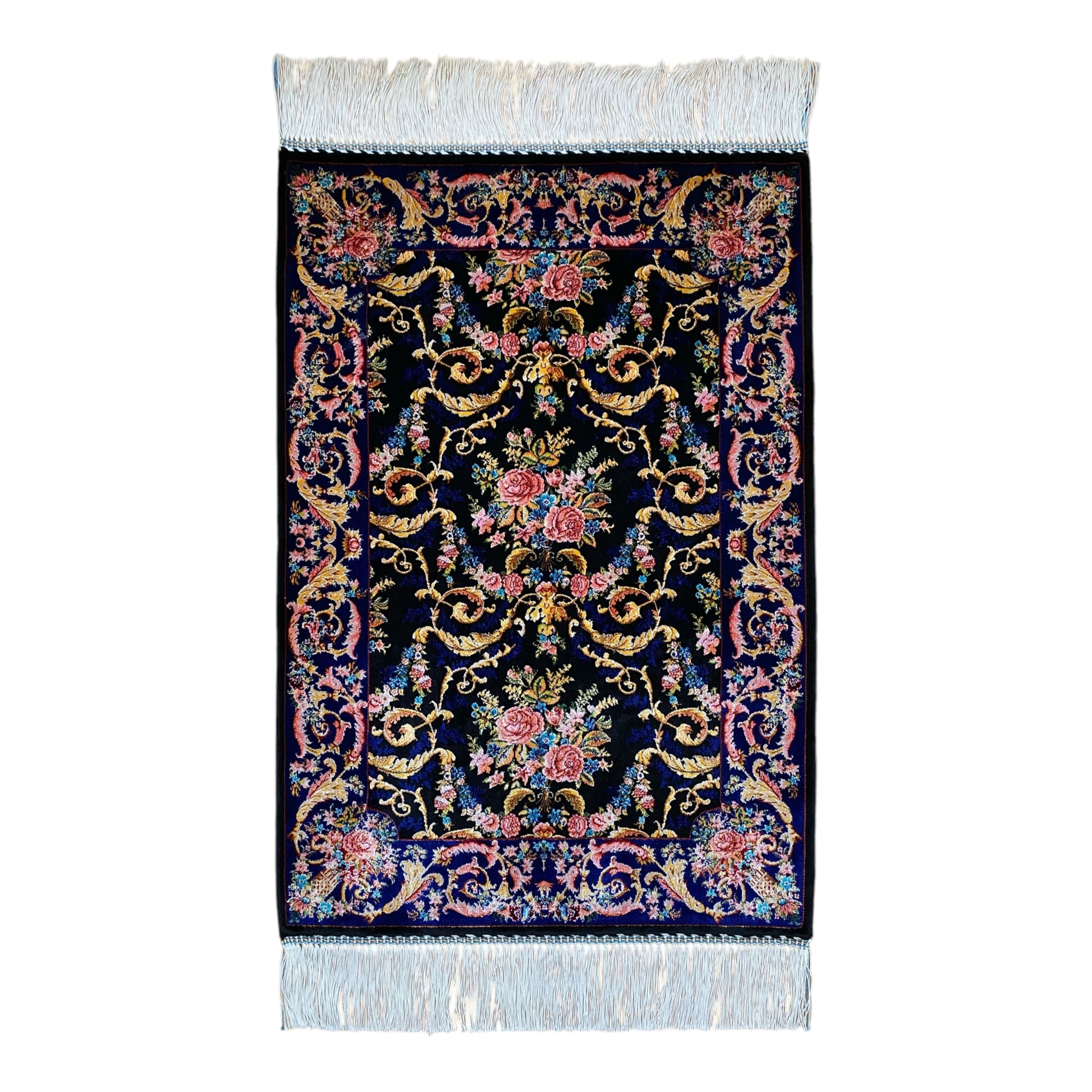 Floral Modal Silk Rug - Kilim Art Gallery