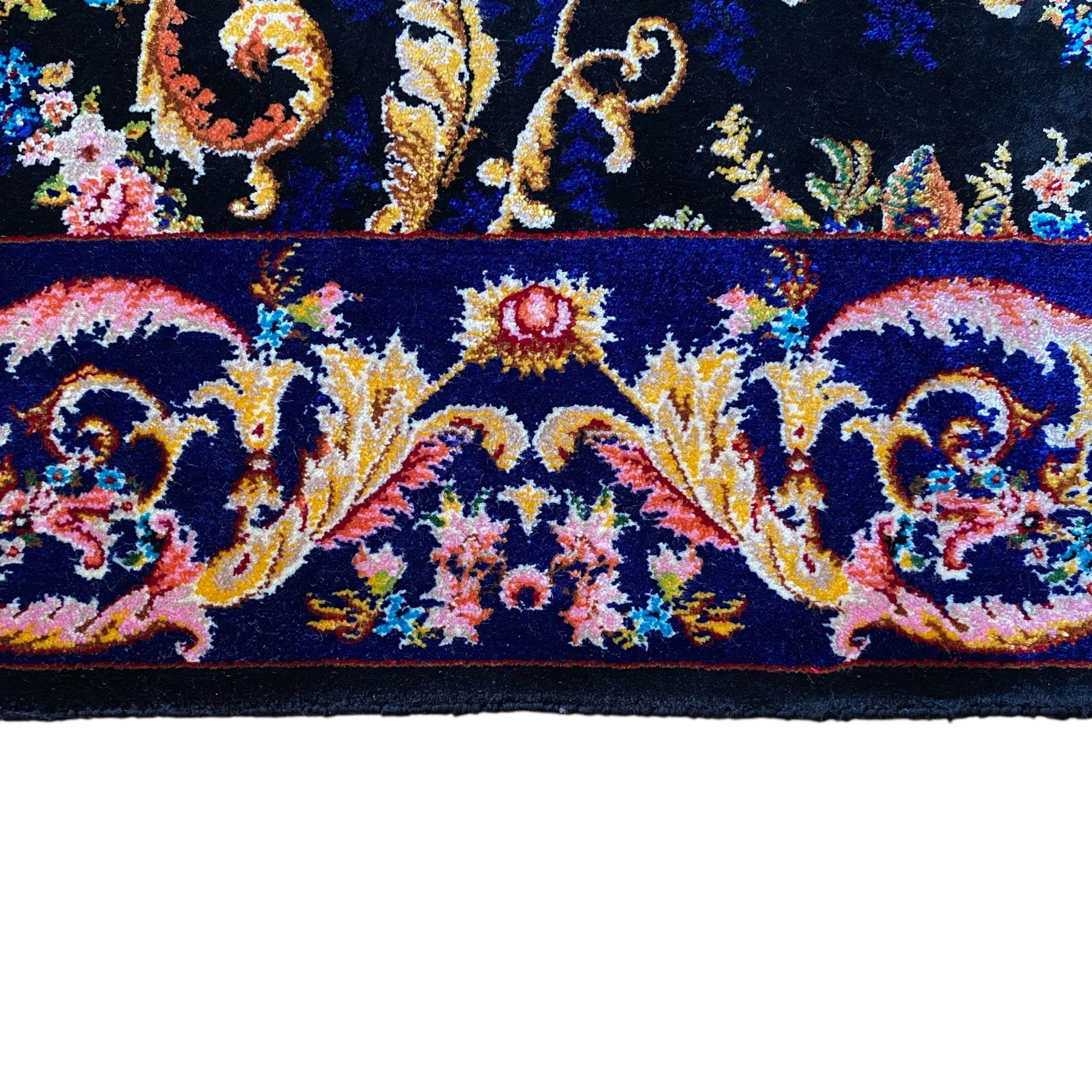 Floral Modal Silk Rug - Kilim Art Gallery