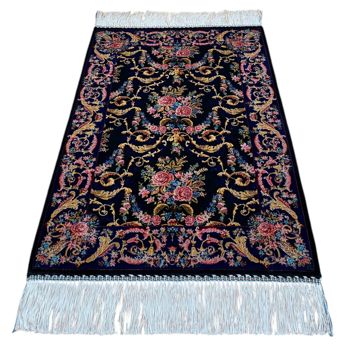 Floral Modal Silk Rug - Kilim Art Gallery