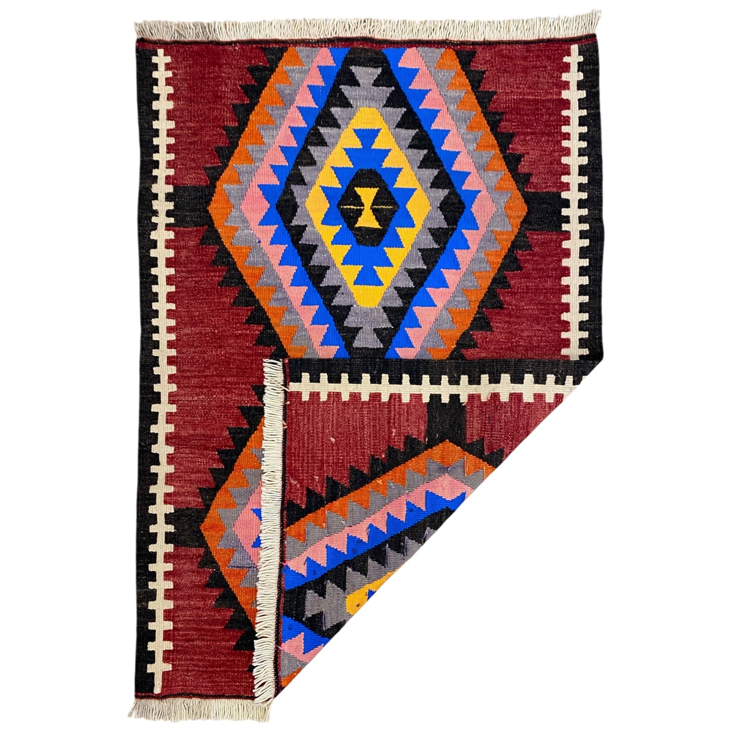 Geometric Aztec Design Kilim Rug - Kilim Art Gallery