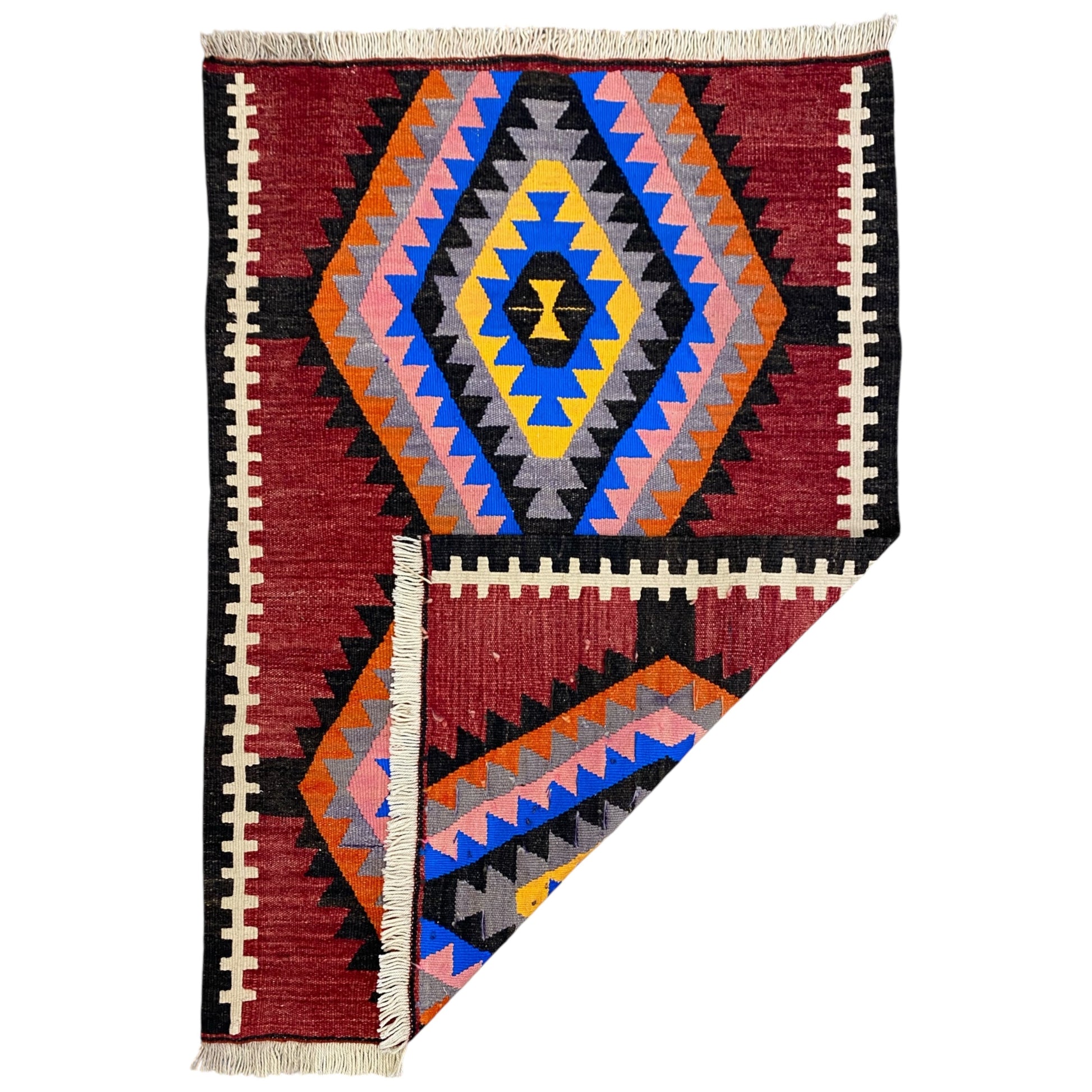 Geometric Aztec Design Kilim Rug - Kilim Art Gallery