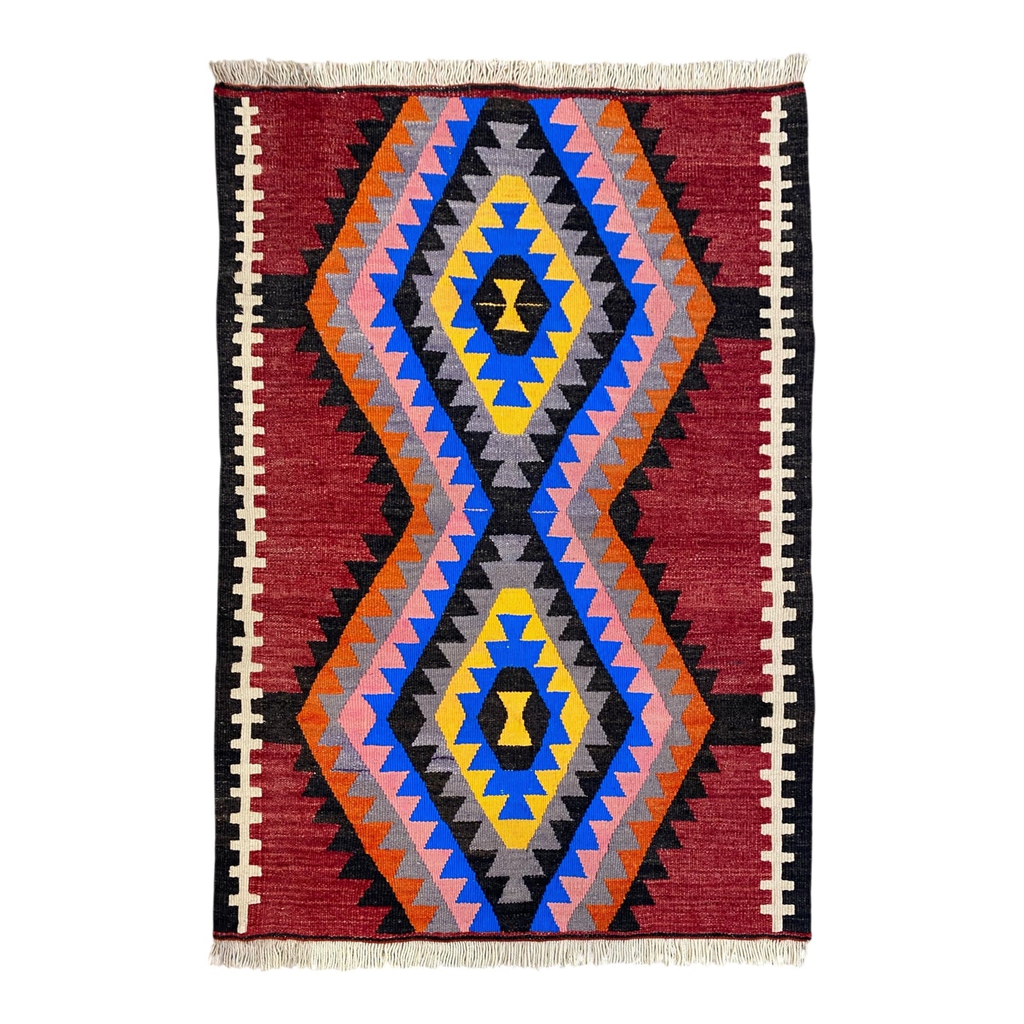 Geometric Aztec Design Kilim Rug - Kilim Art Gallery