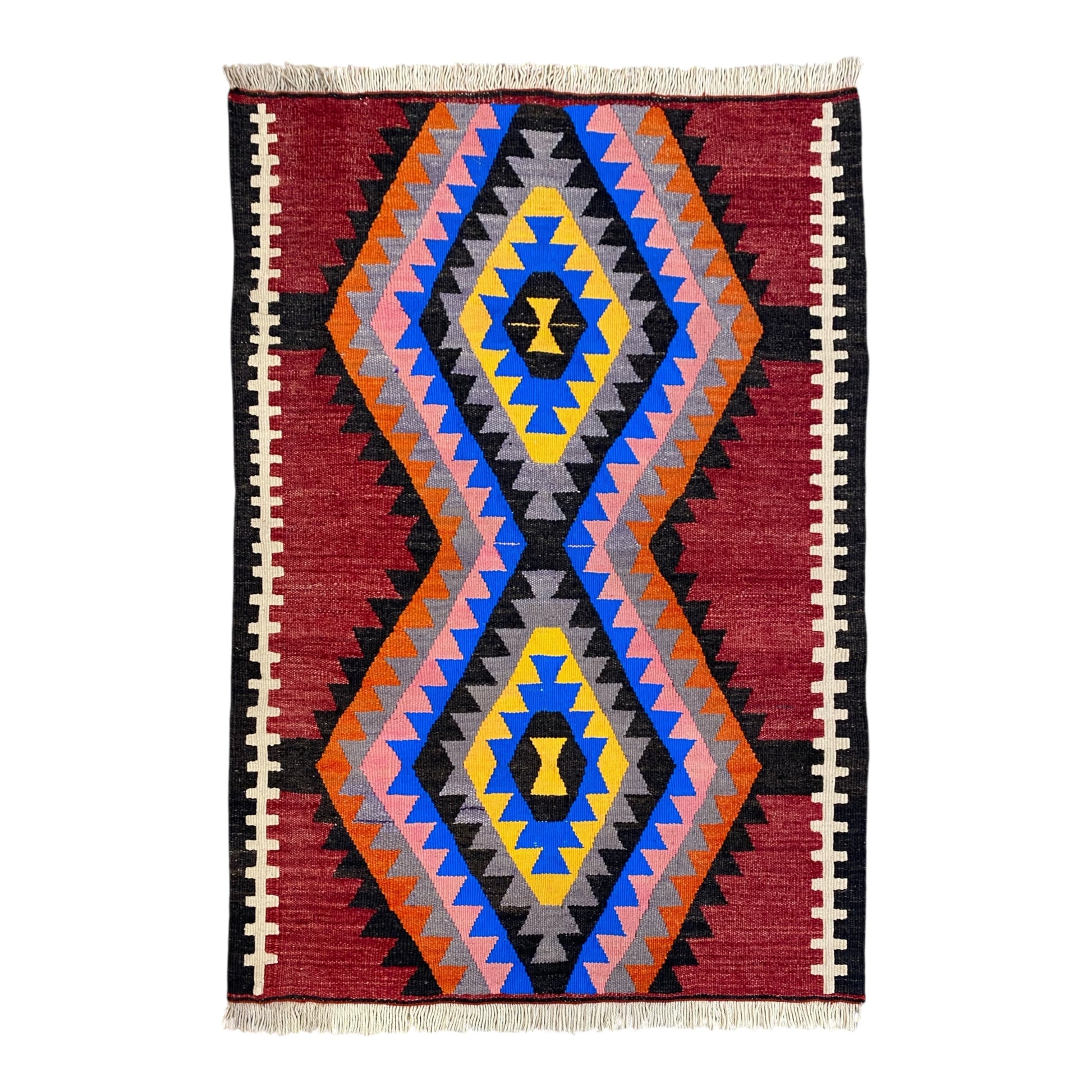 Geometric Aztec Design Kilim Rug - Kilim Art Gallery