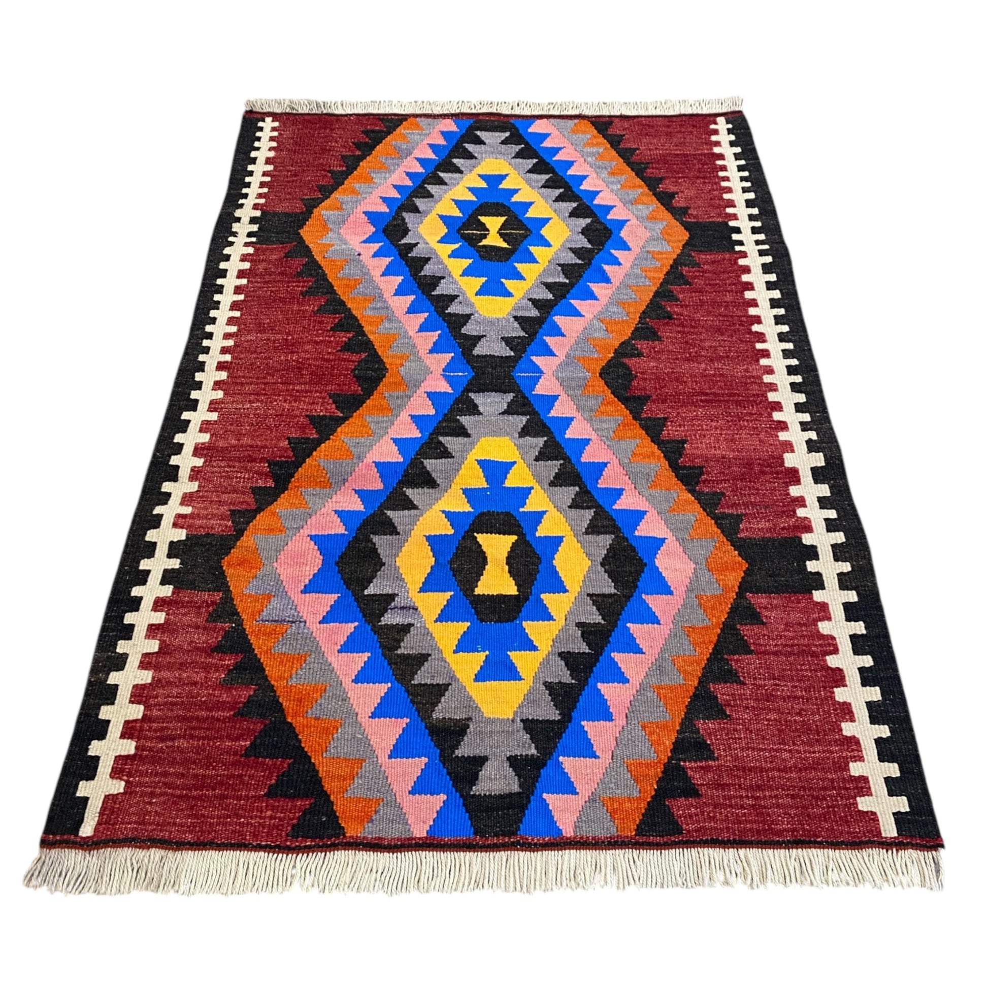 Geometric Aztec Design Kilim Rug - Kilim Art Gallery