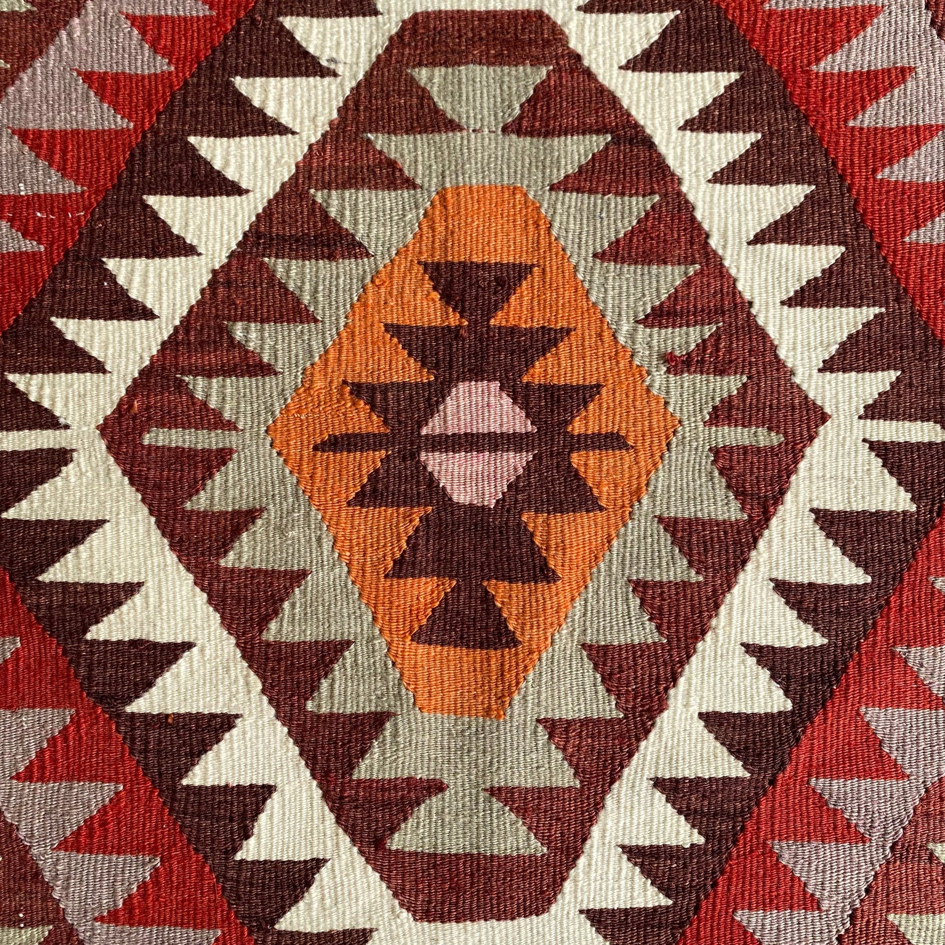 Geometric Aztec Design West Anatolian Barak Kilim Rug - Kilim Art Gallery