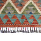 Geometric Design Hand Woven Wool Nomadic Tribal Kelim Rug - Kilim Art Gallery