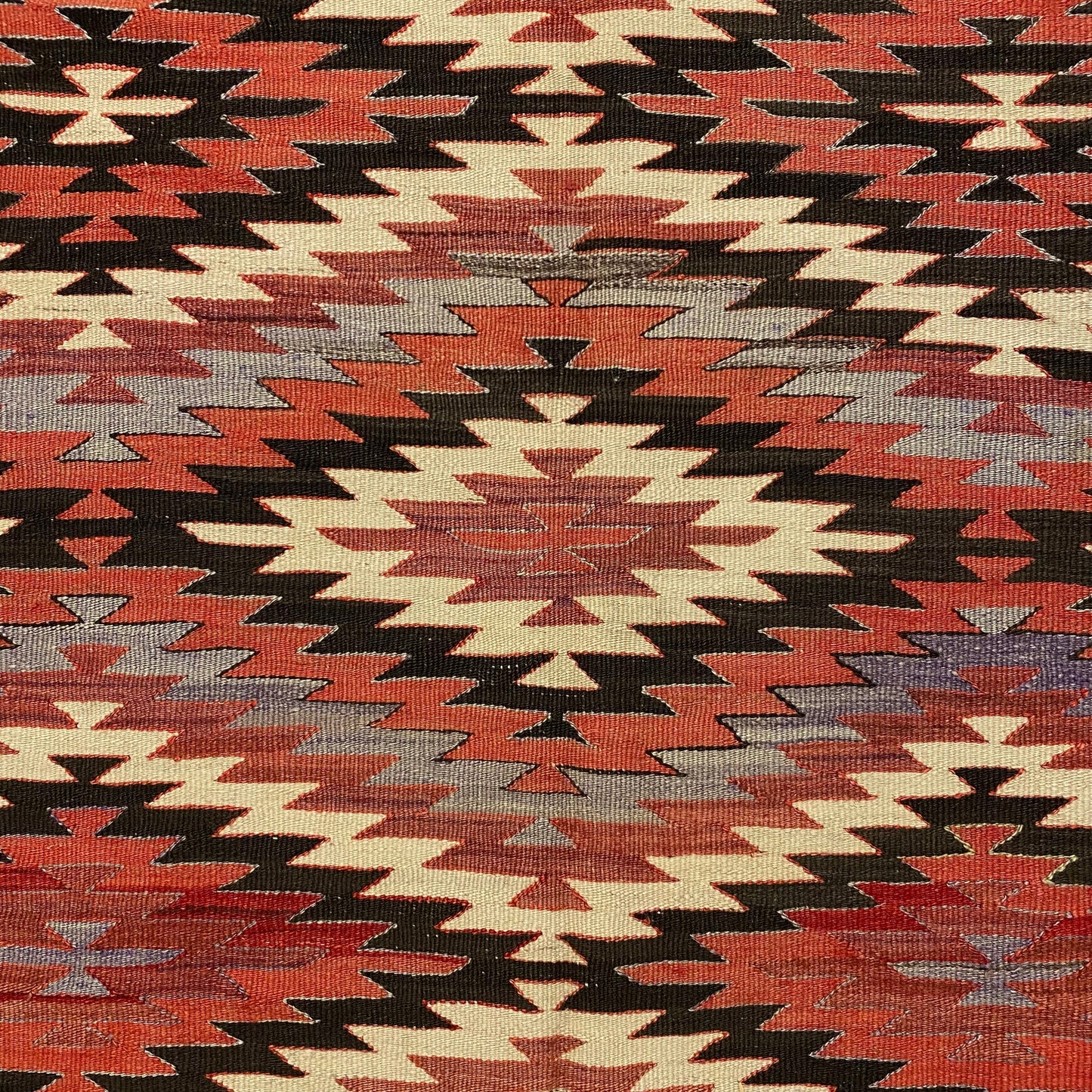 Geometric Navajo Eye Dazzler Design Kilim Rug Runner 4'x10' - Kilim Art Gallery