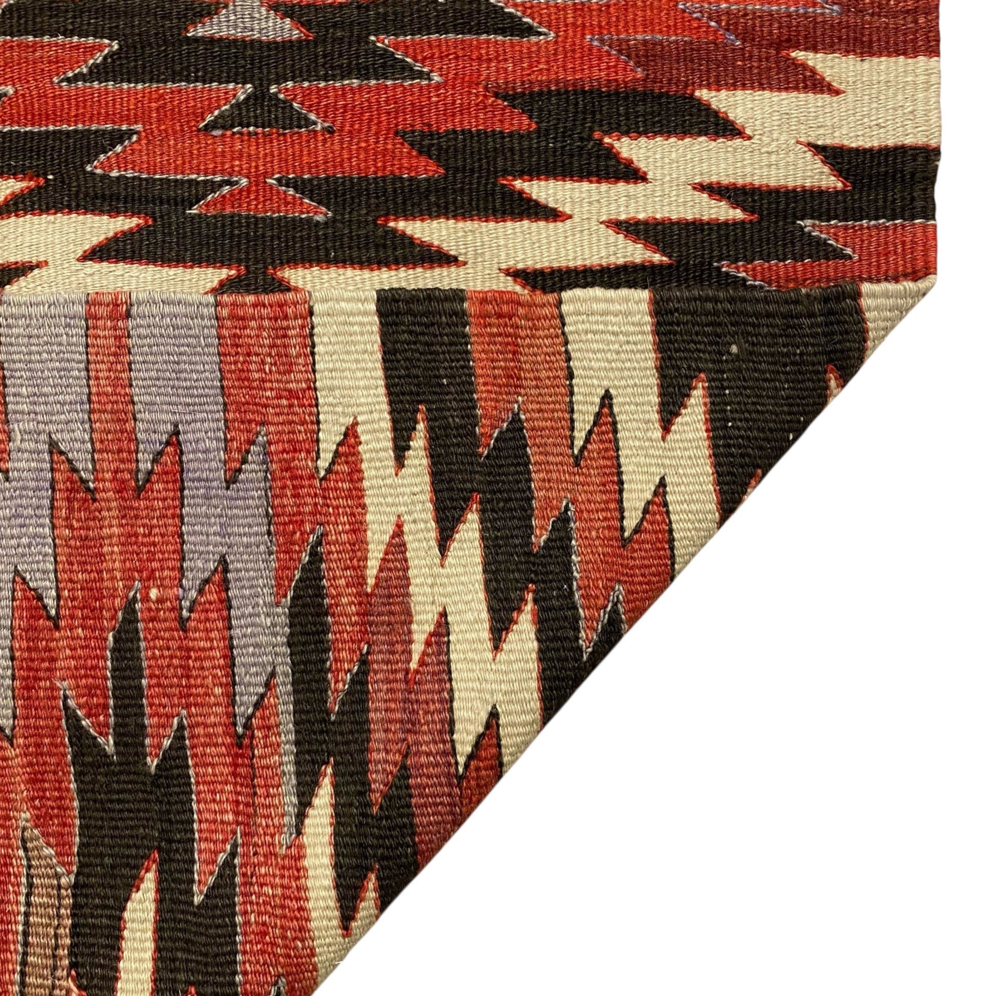 Geometric Navajo Eye Dazzler Design Kilim Rug Runner 4'x10' - Kilim Art Gallery