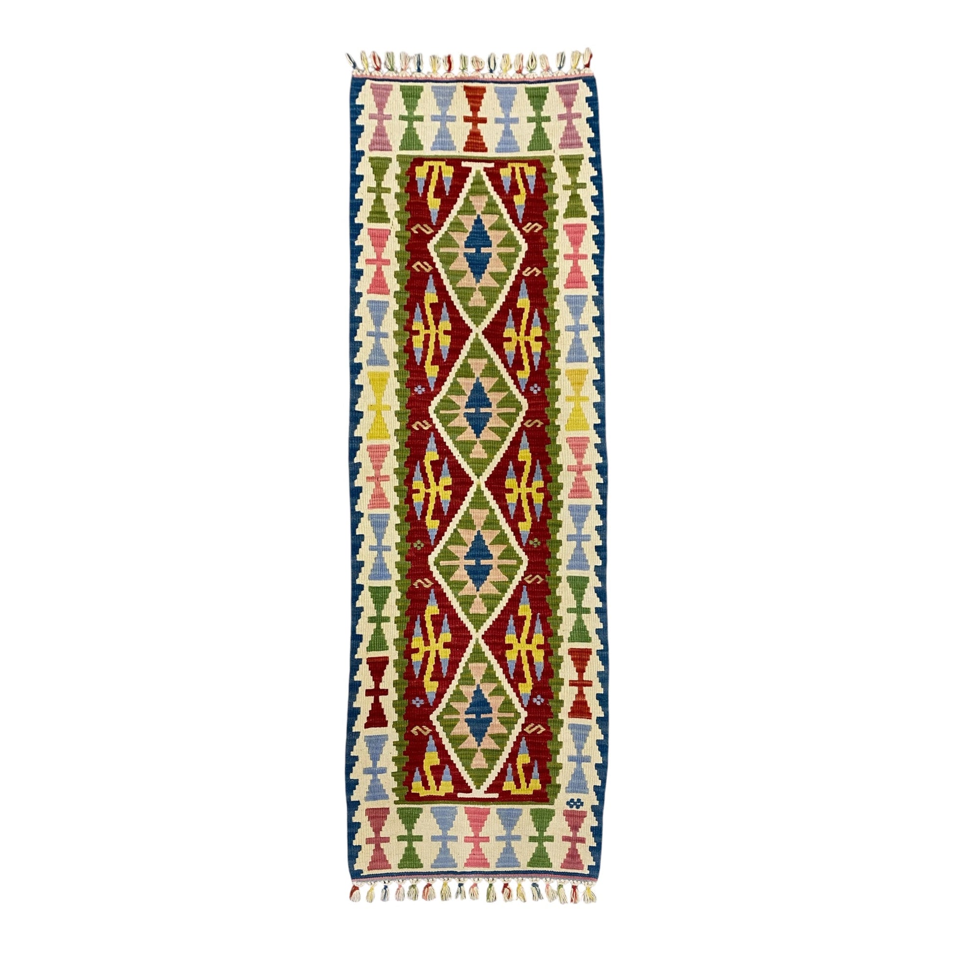 Green Kilim Runner Rug - Kilim Art Gallery
