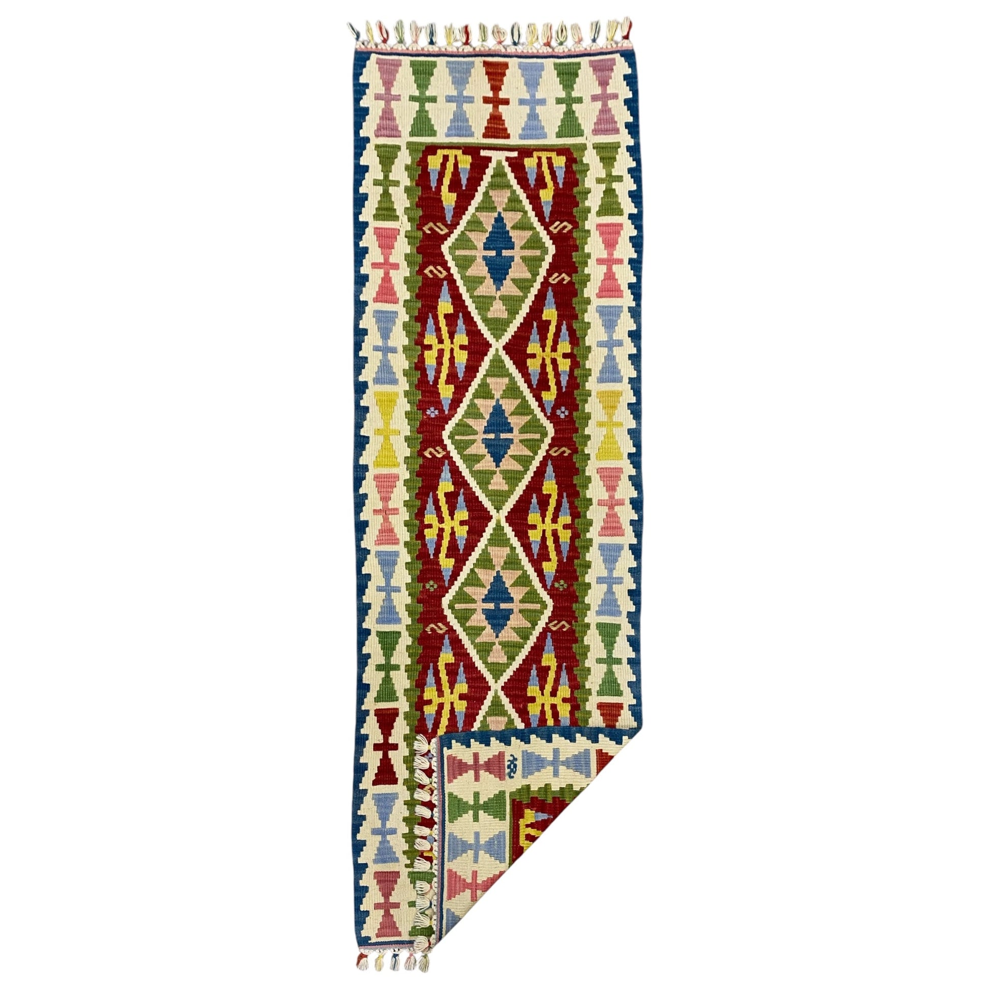 Green Kilim Runner Rug - Kilim Art Gallery