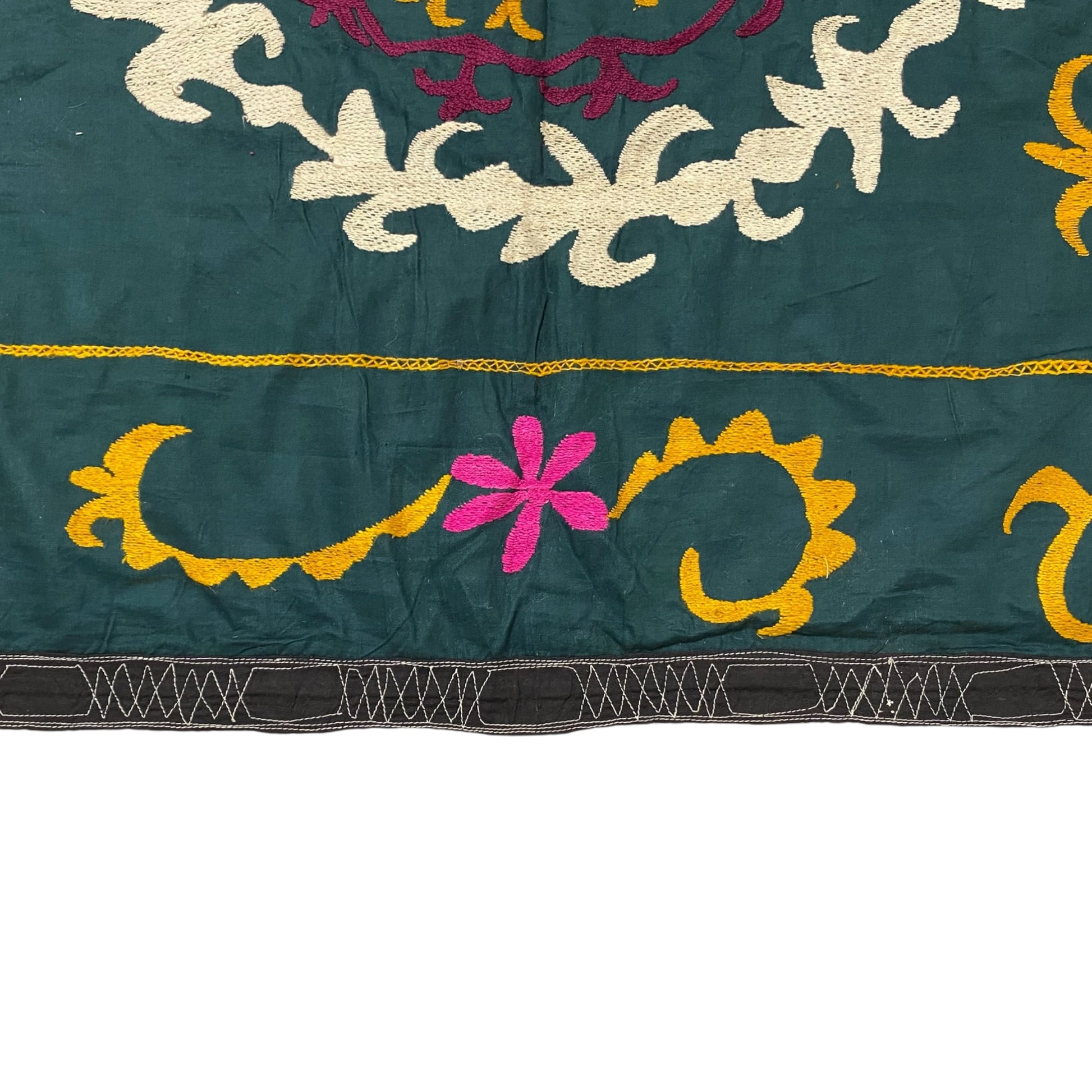 Green Kyrgyz Suzani Bedspread / Wall Hanging - Kilim Art Gallery