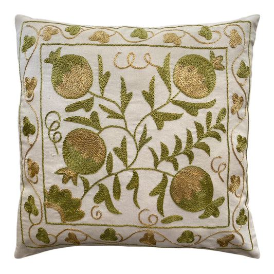 Green Suzani Pillow / Cushion Cover - Kilim Art Gallery