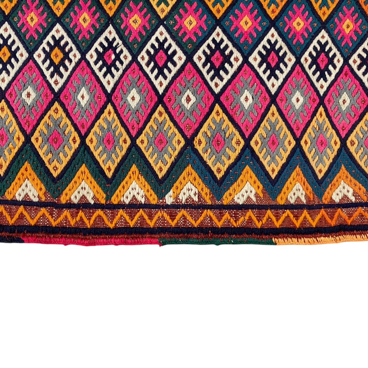 Hand Embroidered Intricate Design Turkish Kilim Rug - Kilim Art Gallery