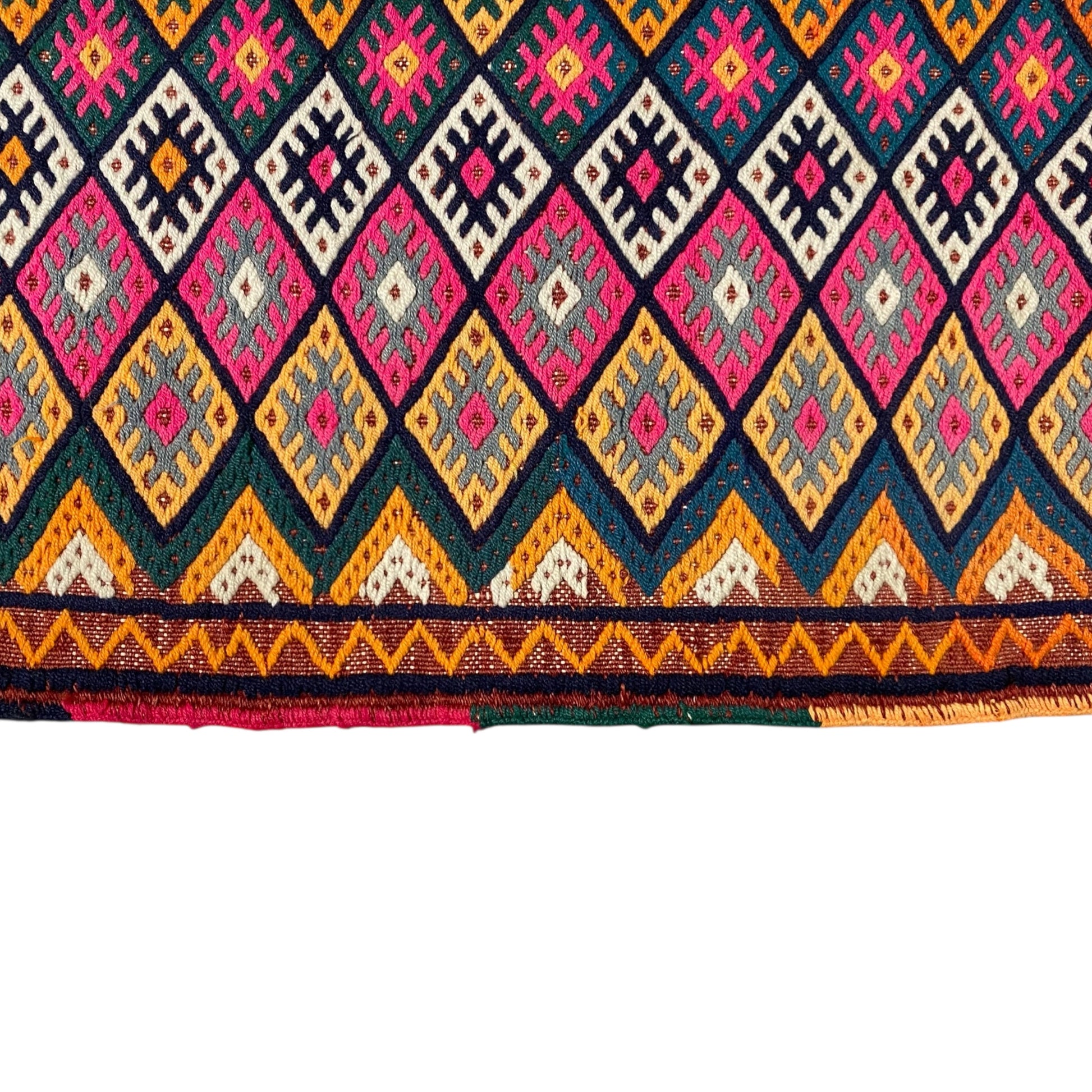 Hand Embroidered Intricate Design Turkish Kilim Rug - Kilim Art Gallery